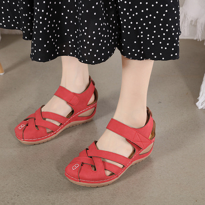 New Closed Toe Wedge Non-slip Plus Size Sandals For Women